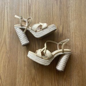 Coach raffia platform sandals in a size 6.5